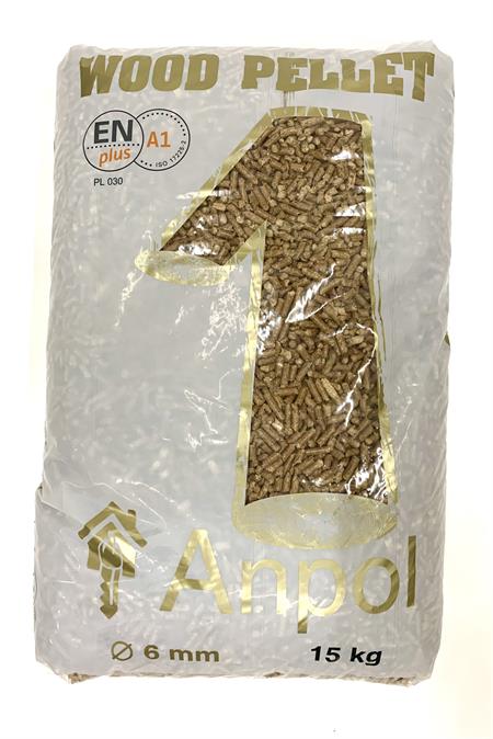 Anpol 6mm træpiller 15 kg / 1050 kg EN-plus / A1